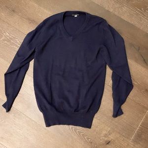 blue cashmere sweater hand made in Nepal